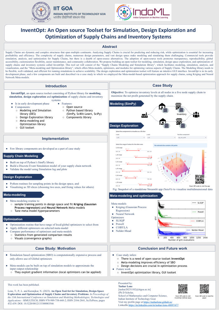 InventOpt poster at IndoML 2023